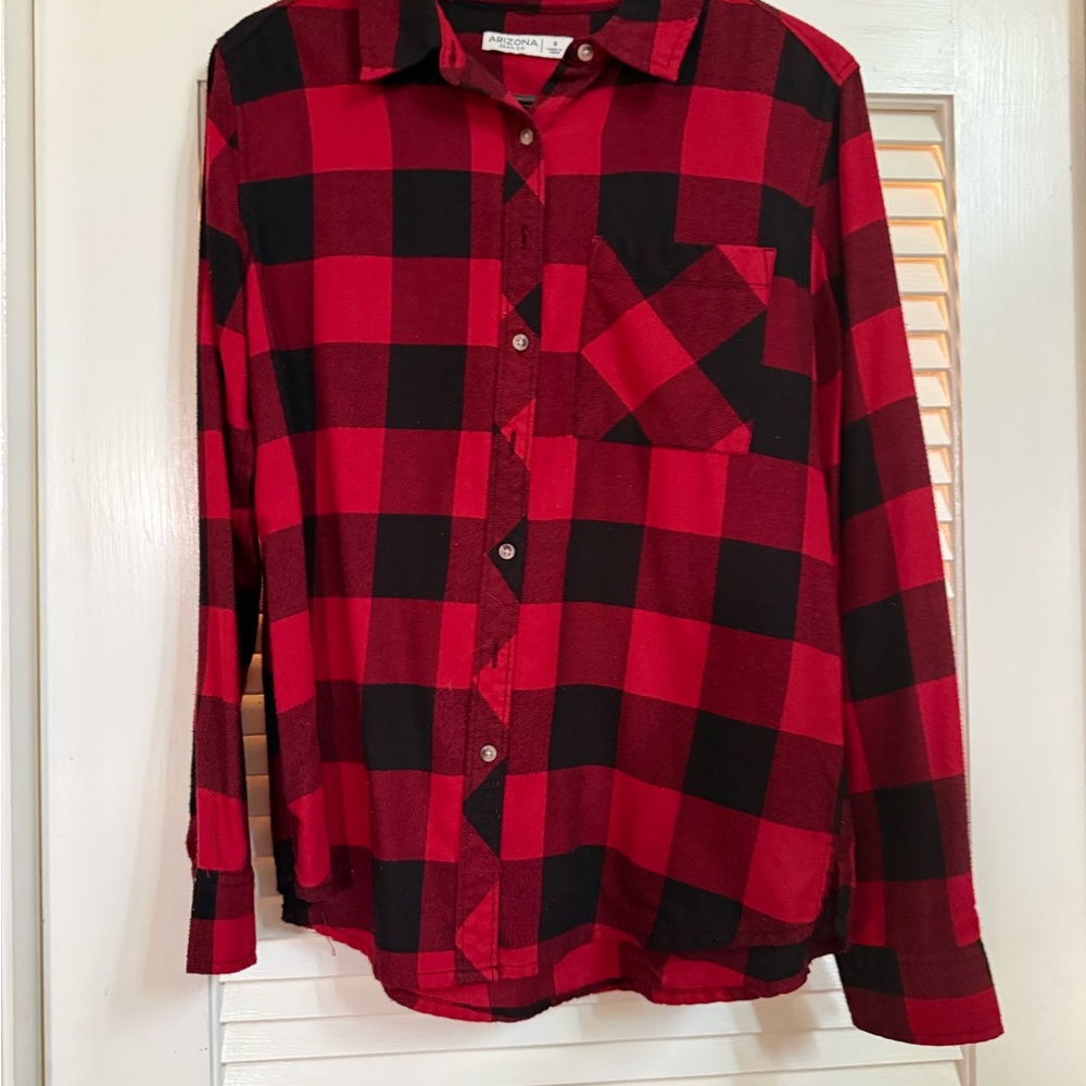 Arizona Jean Company Red and Black Checkered Men's Shirt